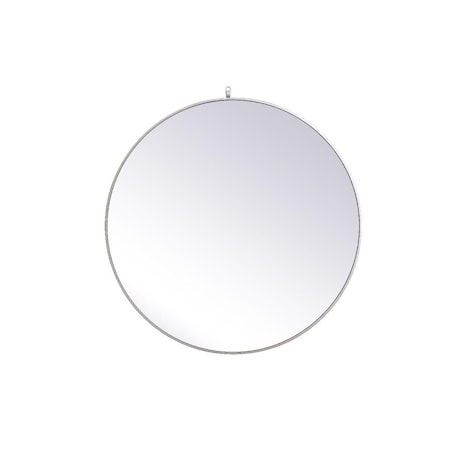 Elegant Decor 39 in. Metal Frame Round Mirror with Decorative Hook, Silver MR4739S